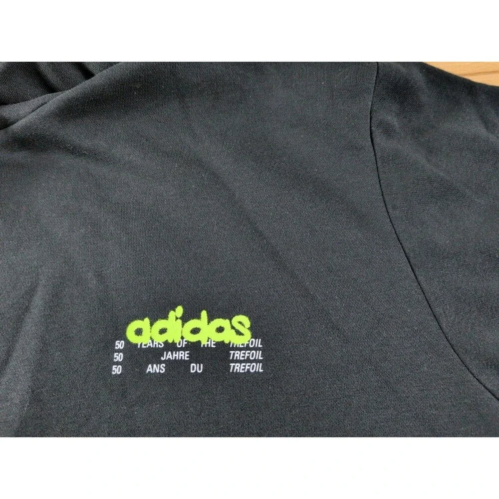 Adidas 50th Anniversary Trefoil Logo Hoodie Black Green Size XL